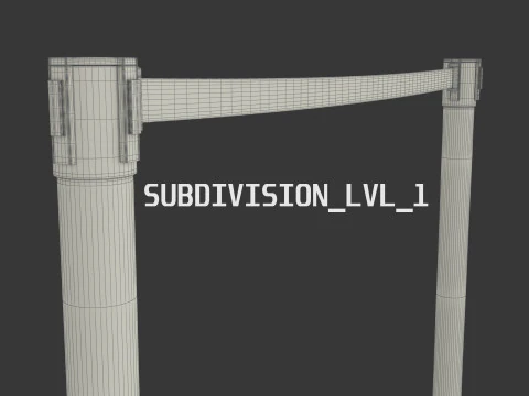 Stanchion with Retractable Belt 3D Model
