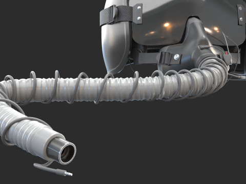 Fighter Jet Pilot Helmet with Oxygen Mask 3D Model
