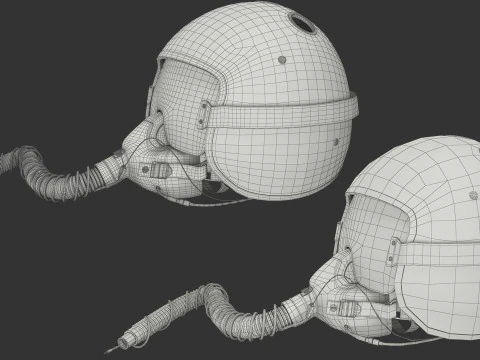 ऑक्सीजन मास्क के साथ फाइटर जेट पायलट हेलमेट 3D मॉडल