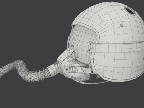ऑक्सीजन मास्क के साथ फाइटर जेट पायलट हेलमेट 3D मॉडल