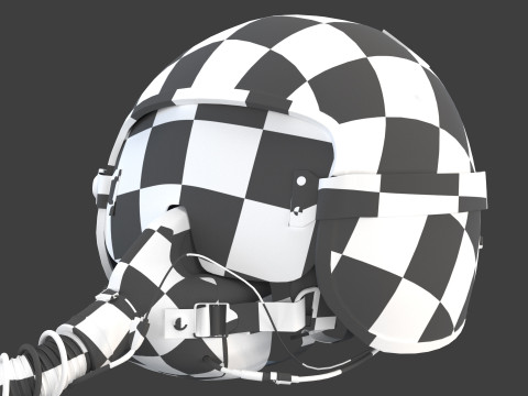 Fighter Jet Pilot Helmet with Oxygen Mask 3D Model