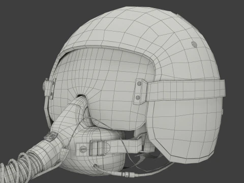 ऑक्सीजन मास्क के साथ फाइटर जेट पायलट हेलमेट 3D मॉडल