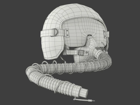 ऑक्सीजन मास्क के साथ फाइटर जेट पायलट हेलमेट 3D मॉडल