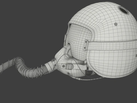 ऑक्सीजन मास्क के साथ फाइटर जेट पायलट हेलमेट 3D मॉडल