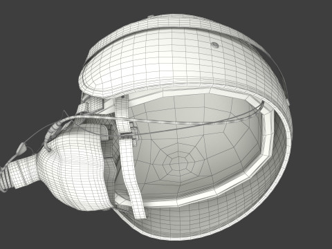 Fighter Jet Pilot Helmet with Oxygen Mask 3D Model