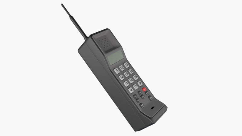 Retro Brick Cell Phone Modelo 3D .c4d .max .obj .3ds .fbx .stl .blend