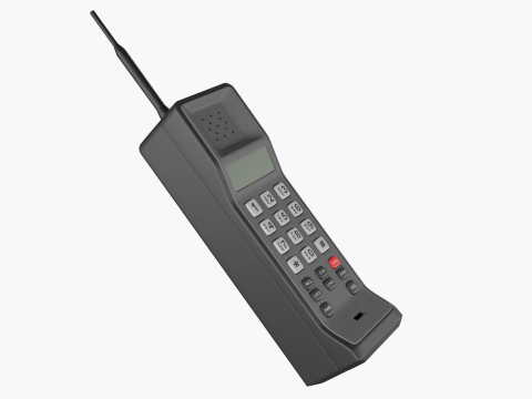 Retro Brick Cell Phone Model 3D