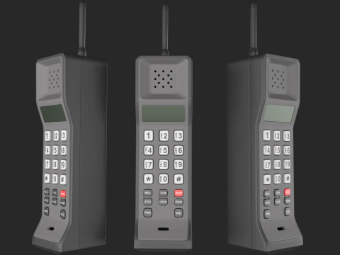 Retro Brick Cell Phone 3D Model