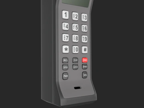 Retro Brick Cell Phone 3D Model