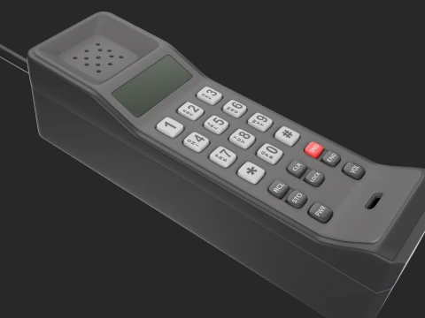 Retro Brick Cell Phone 3D Model