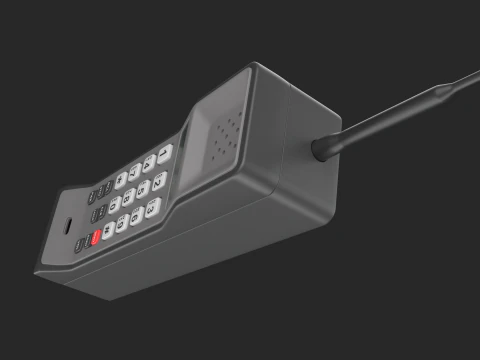 Retro Brick Cell Phone 3D Model