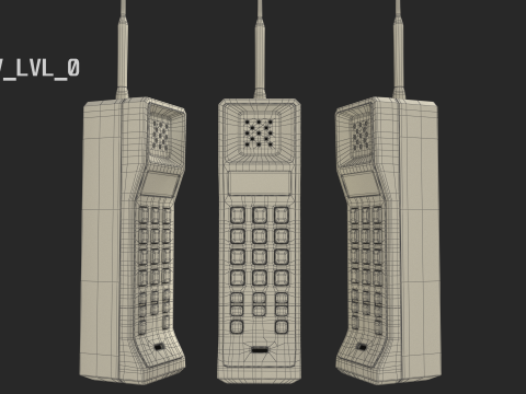 Retro Brick Cell Phone Modelo 3D
