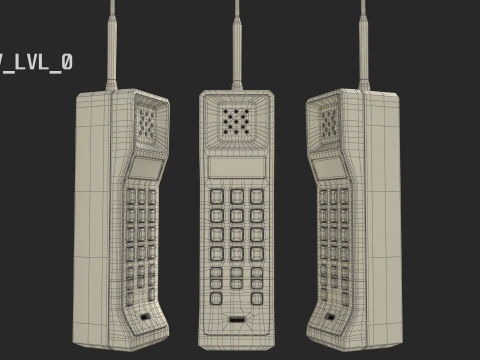 Retro Brick Cell Phone 3D Model