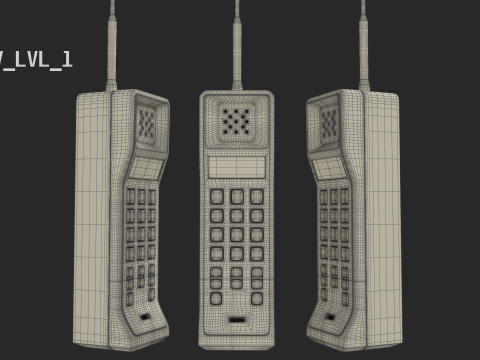 Retro Brick Cell Phone Modelo 3D