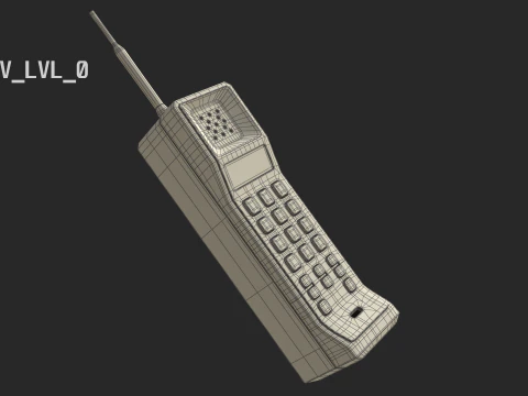Retro Brick Cell Phone 3D Model