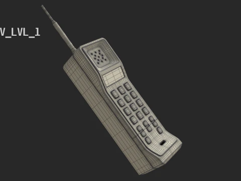 Retro Brick Cell Phone 3D Model