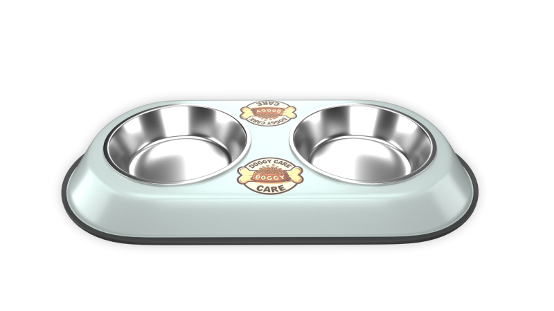 Dog Food and Water Bowl White 3D Модель .c4d .max .obj .3ds .fbx .stl .blend