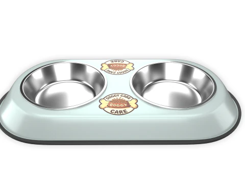 Hundefutter- und Wassernapf Wei&szlig; 3D Modell