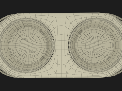 Dog Food and Water Bowl Black 3D Model