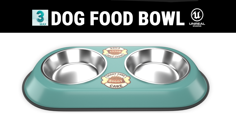 Dog Food and Water Bowl Modèle 3D .c4d .max .obj .3ds .fbx .stl .blend