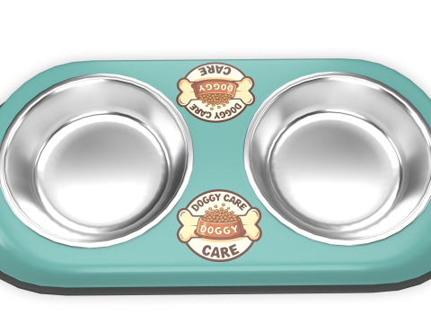 Dog Food and Water Bowl Modèle 3D