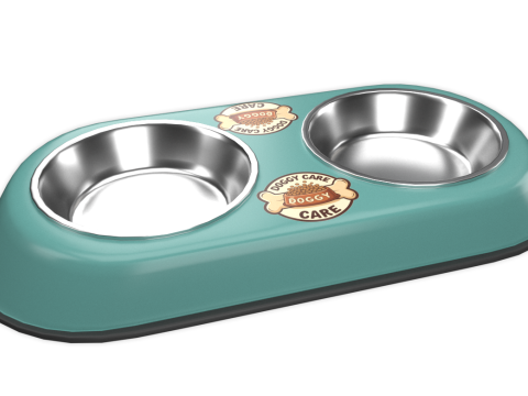 Dog Food and Water Bowl Modèle 3D