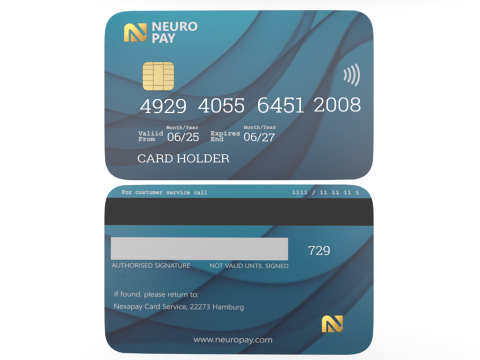 Generic Credit Card Mockup 3D Model