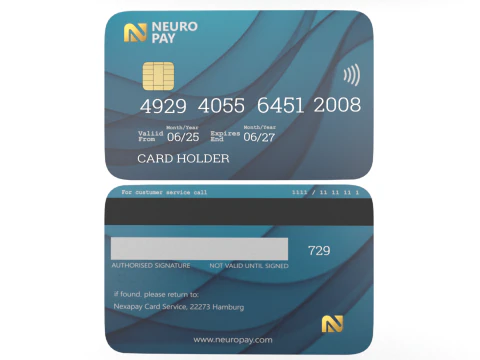 Mockup Kartu Kredit Generik Model 3D