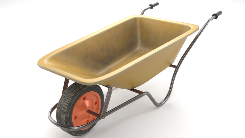 Wheelbarrow 3D Model .c4d .max .obj .3ds .fbx .stl .blend