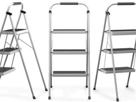 3 Step Folding Ladder 3D Model