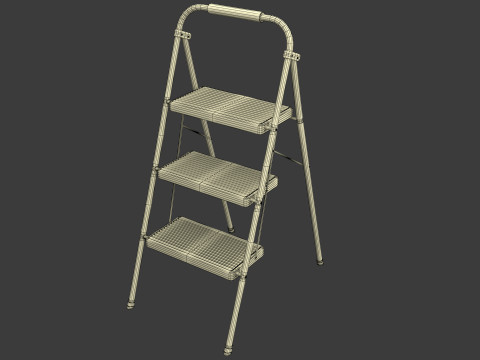 3 Step Folding Ladder 3D Modell