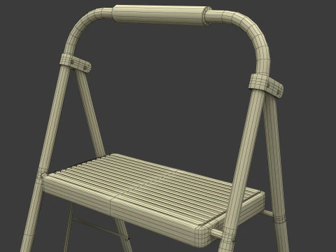 3 Step Folding Ladder 3D Model