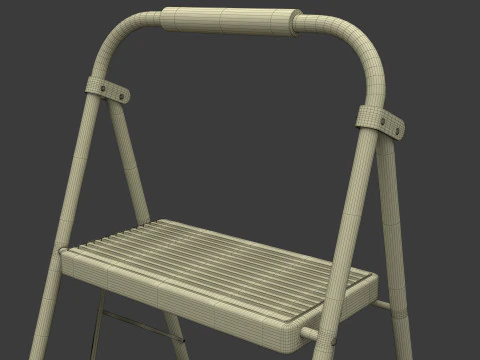 3 Step Folding Ladder 3D Model