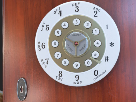 Vintage Rotary Wall Phone 3D Model