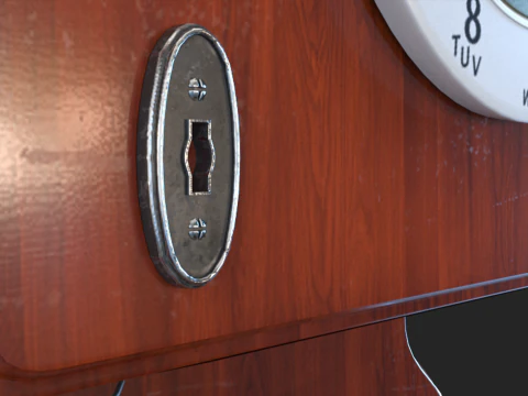 Vintage Rotary Wall Phone 3D Model