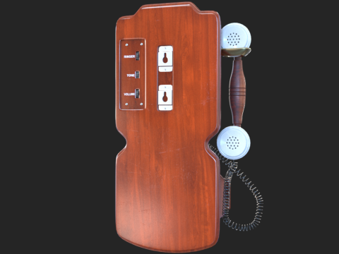Vintage Rotary Wall Phone 3Dモデル