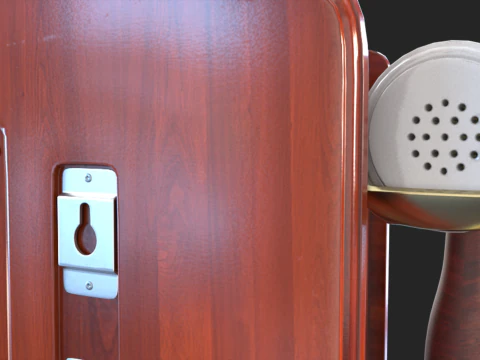 Vintage Rotary Wall Phone 3D Model