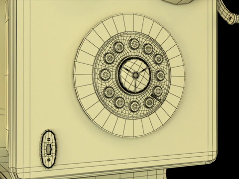 Vintage Rotary Wall Phone 3D Model