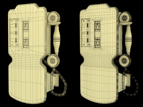 Vintage Rotary Wall Phone 3Dモデル