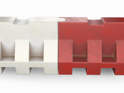 Old Plastic Road Barricade 3Dモデル