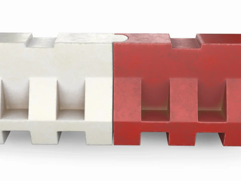 Old Plastic Road Barricade 3D Model