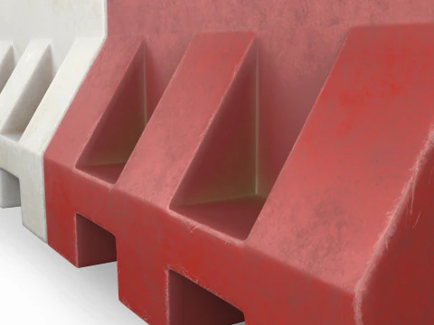 Old Plastic Road Barricade 3D Model