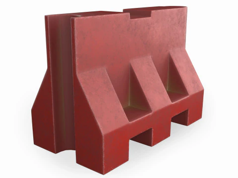 Old Plastic Road Barricade 3D Model