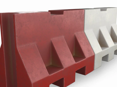 Old Plastic Road Barricade 3D Model