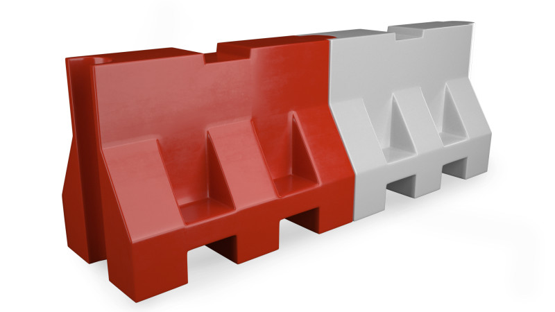Plastic Road Barricade Model 3D .c4d .max .obj .3ds .fbx .stl .blend