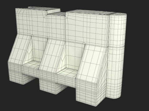 Plastic Road Barricade 3D Model