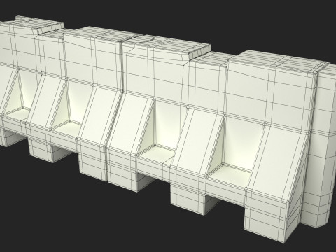 Plastic Road Barricade Model 3D