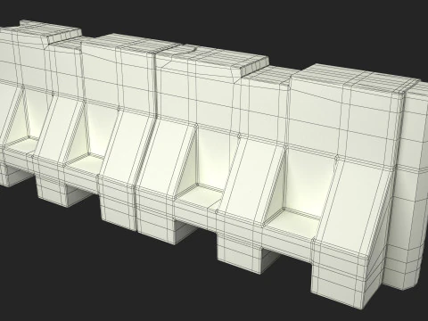 Plastic Road Barricade 3D Model