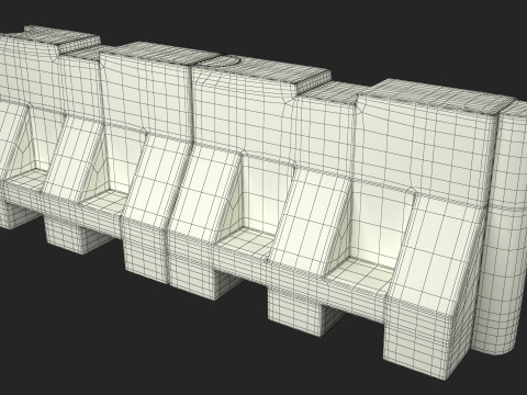 Plastic Road Barricade Model 3D