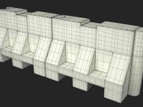 Plastic Road Barricade 3D Model